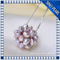 AAA 5-6MM 925 Silver Ball Shape Freshwater Pearl Pendant PP0173